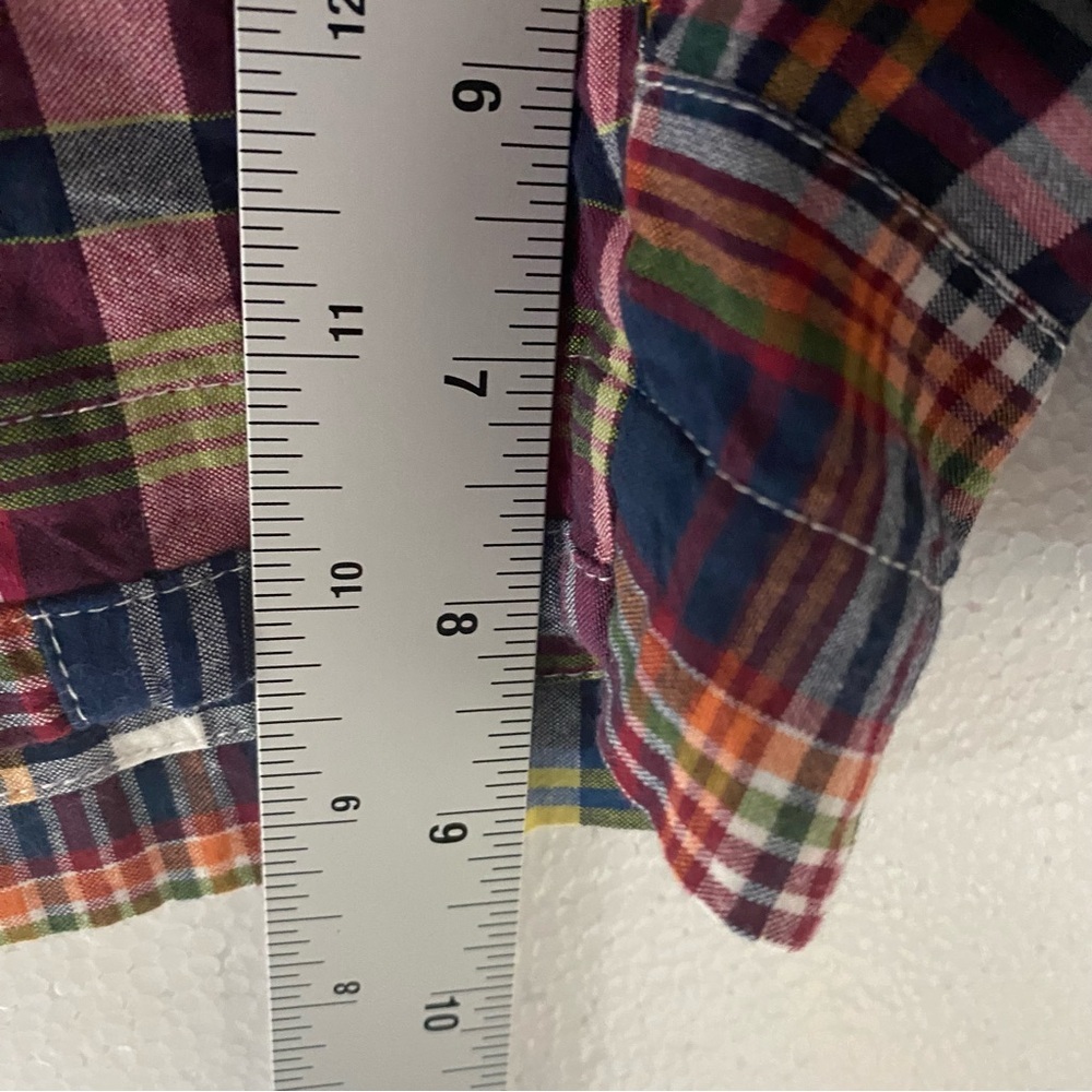 Brooks Brothers Shorts Men 34 Madras Plaid Patchwork Cotton Chino Preppy 9” - Picture 5 of 7